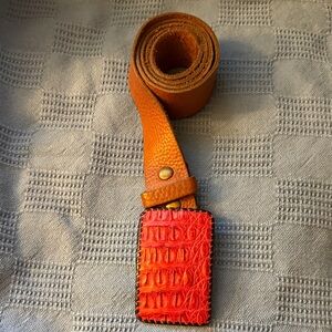 Brown and Red Leather Belt